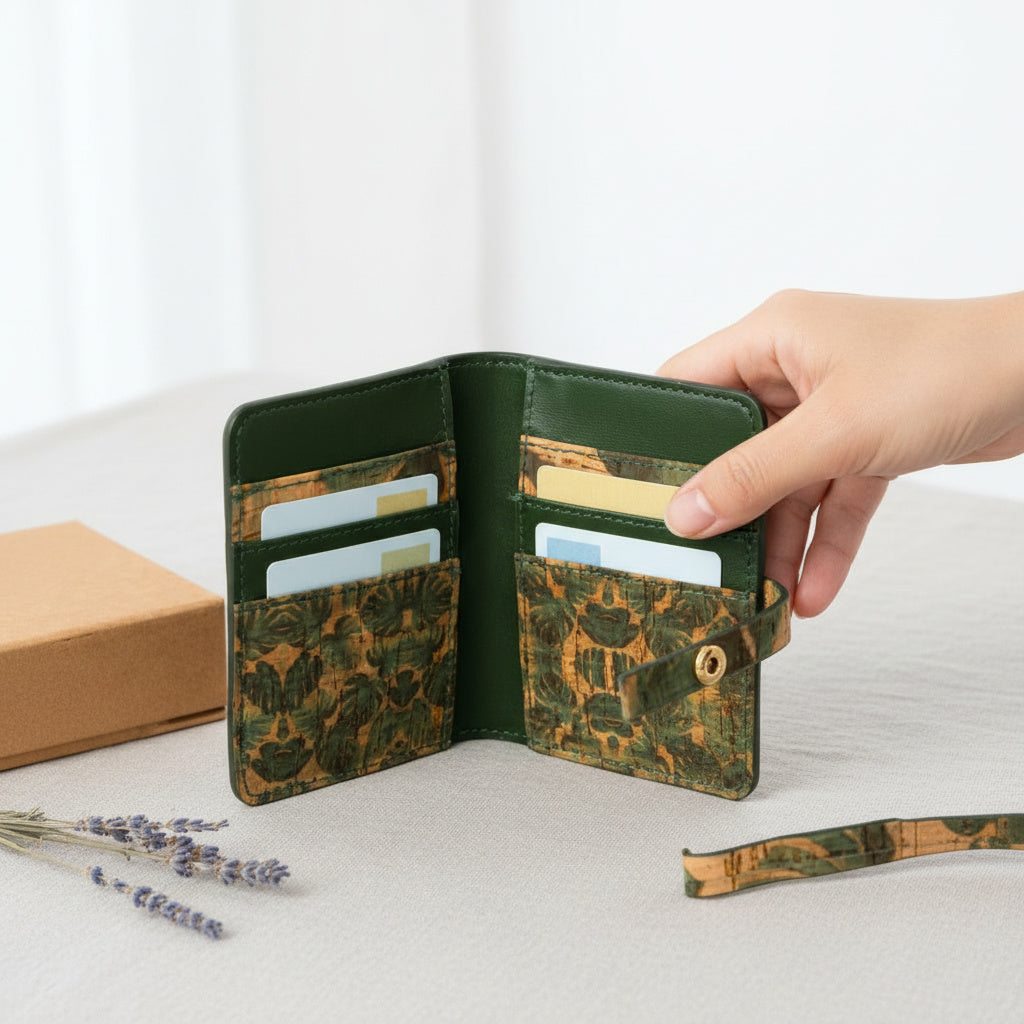Neith – Green & Cork Plant Leather Card Holder