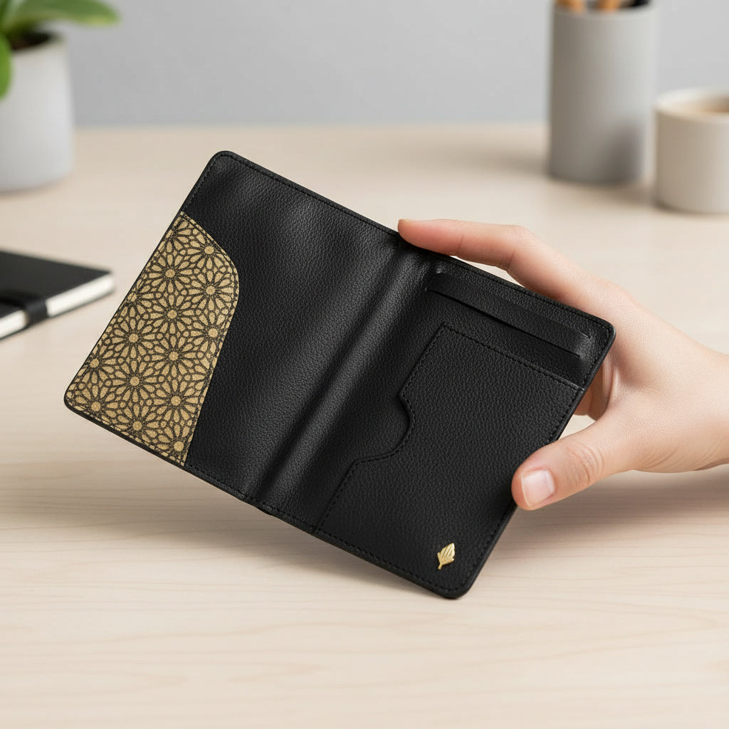 Plant Leather Passport Holder – Black