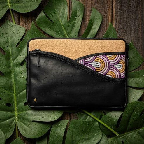 Acacia Vegan Leather Laptop Sleeve – Black