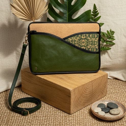 Acacia Vegan Leather Laptop Sleeve – Olive