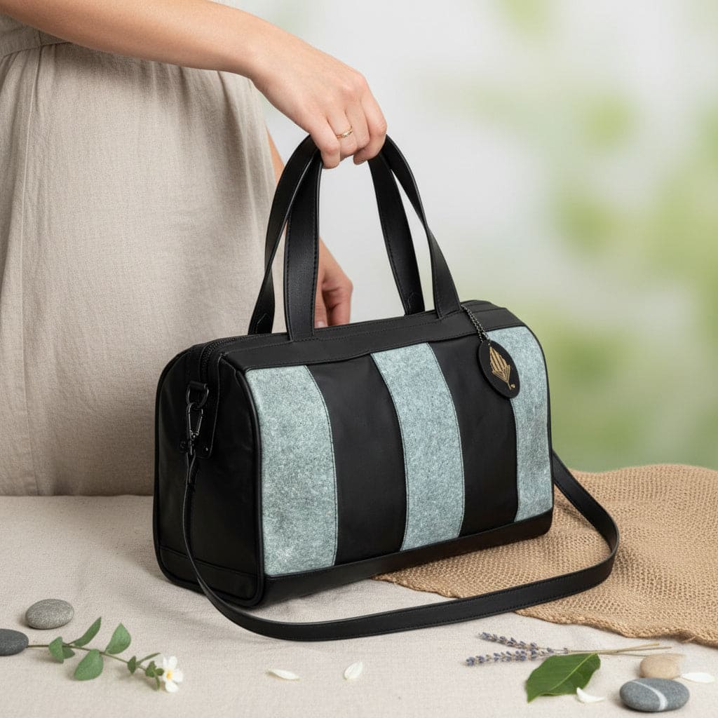 Chloris Vegan Leather Bowler Bag