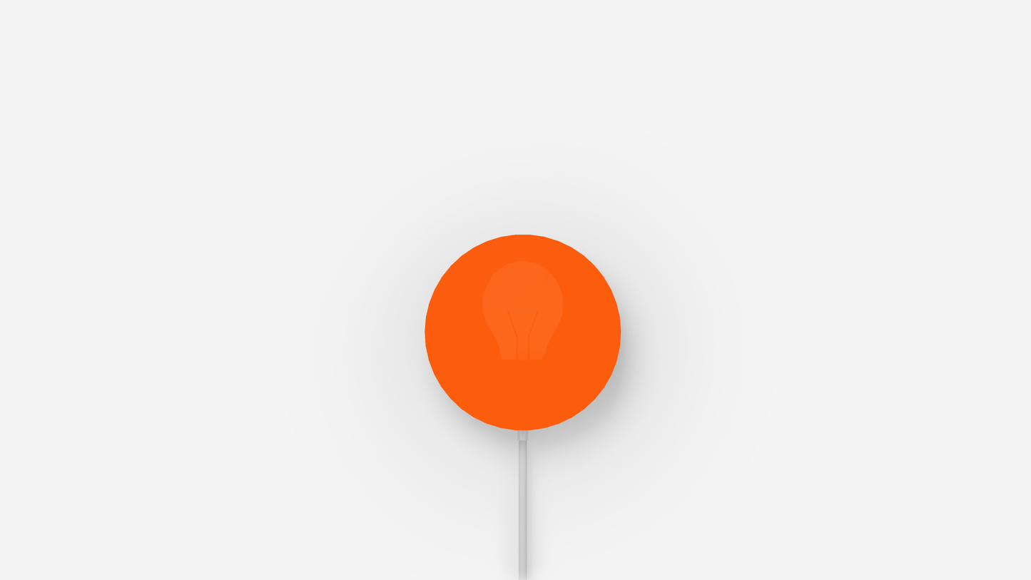 off shot of halo wall light in orange color