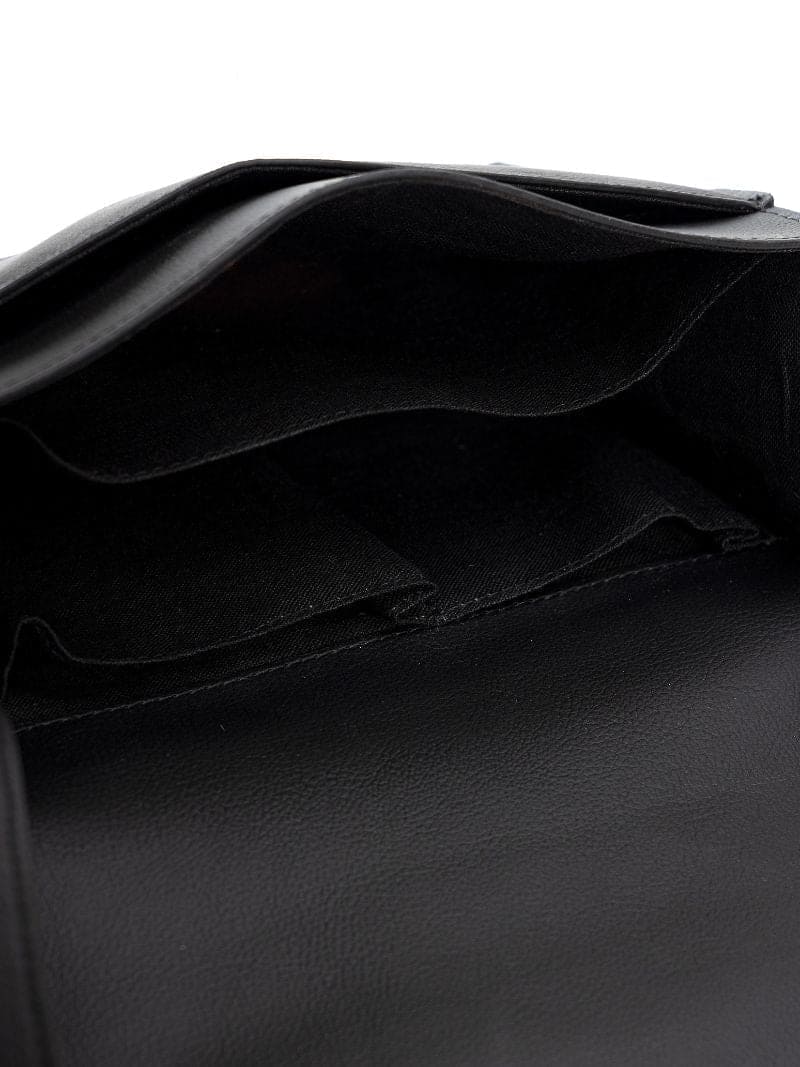 Hera – Black | Embroidered Plant Leather Crossbody Bag