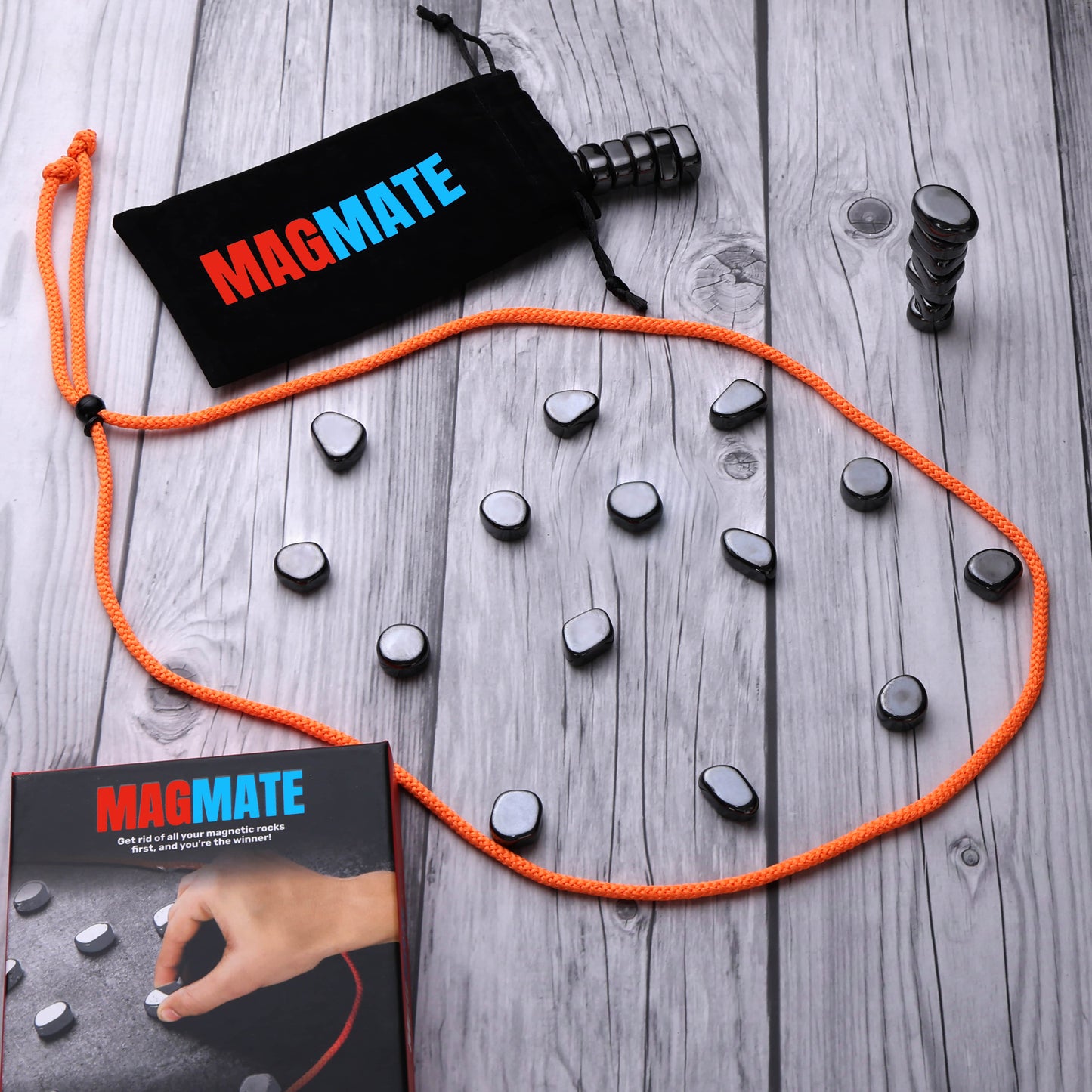 MAGMATE Classic - Fun Magnetic Game | Fun Strategy & Educational Game for Kids & Adults | Includes 24 Irregular Magnets, Rope, Travel Pouch (Ages 3+)