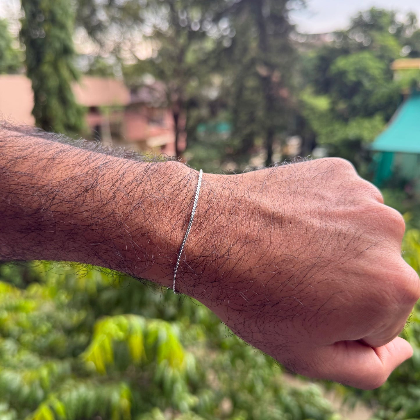 MICRO FLAT TWISTED BRACELET (SILVER)