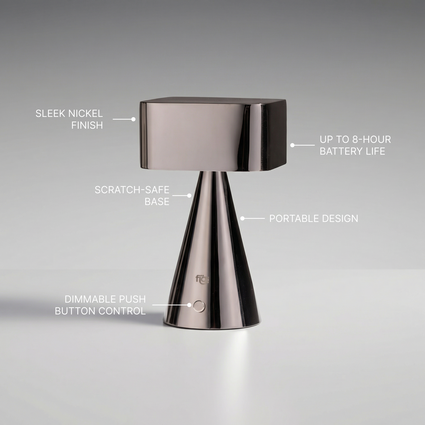 Chrome Portable Lamp Titanium
