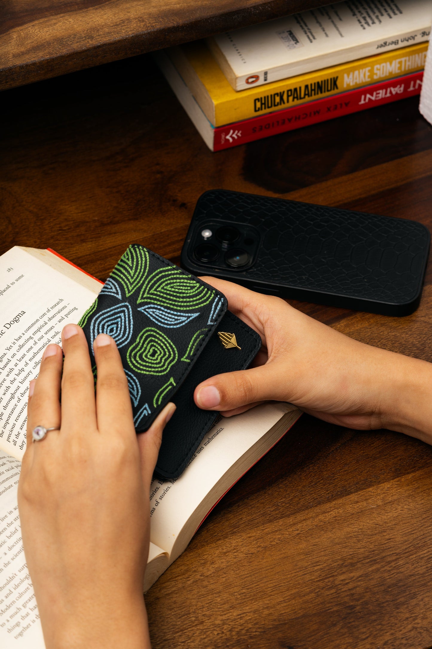 Lana Vegan Leather Card Holder – Black
