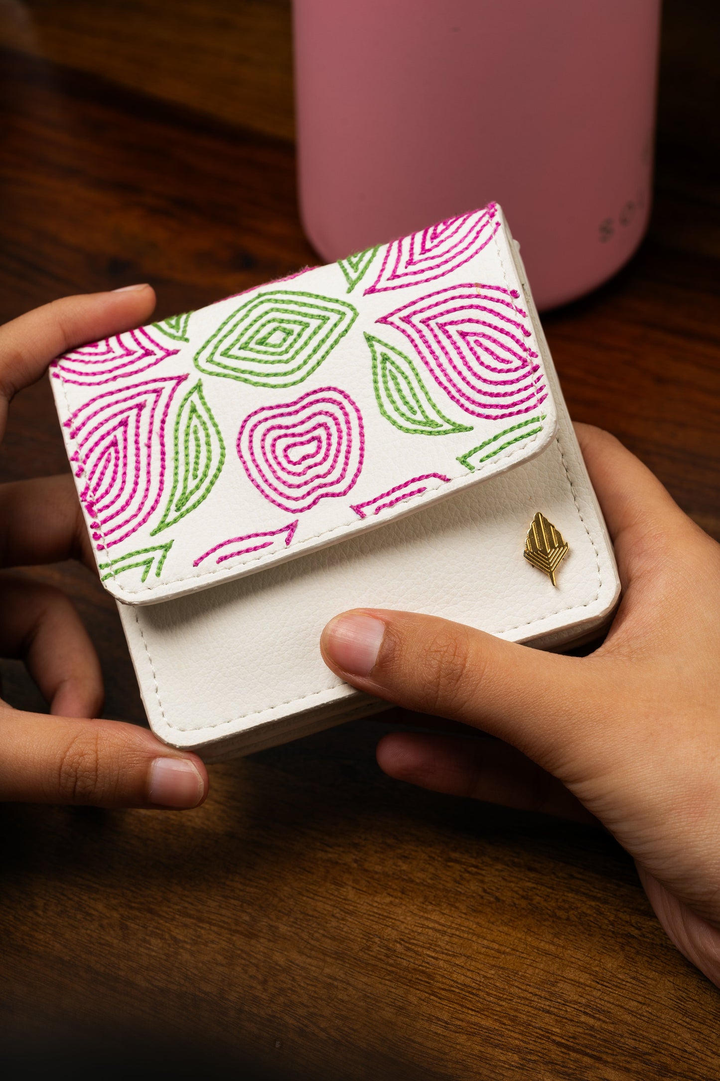 Lana Vegan Leather Card Holder – White