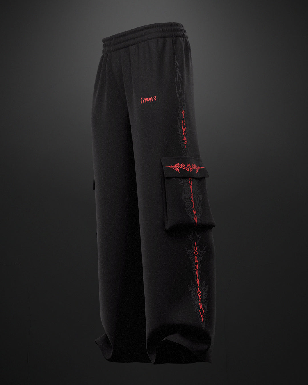 FeralWalk Oversized Cargo Joggers - Blood Red
