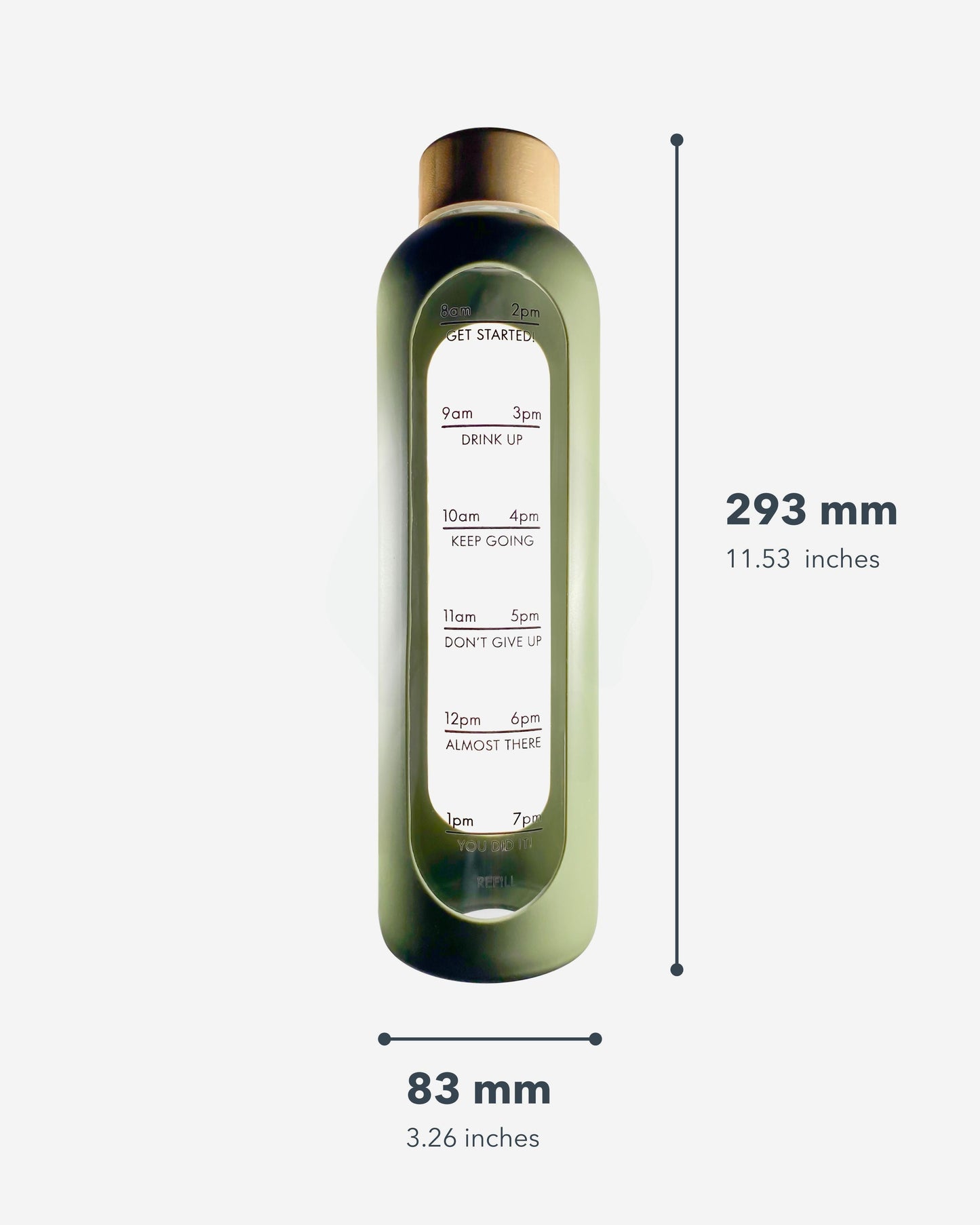 Pillar portable glass bottle