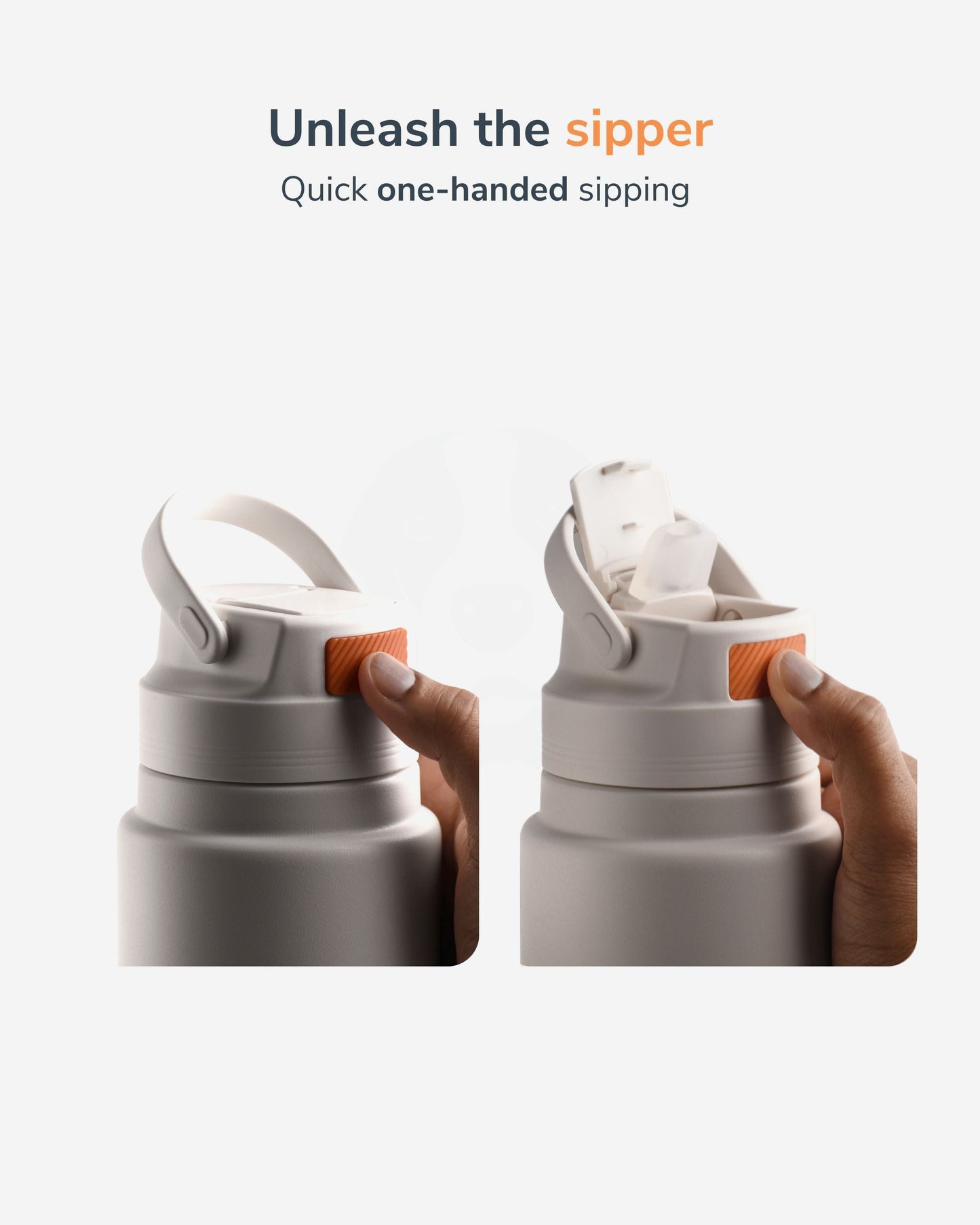 Droid Insulated Sipper Bottle – 800ml hot and cold retention stainless steel flask side view