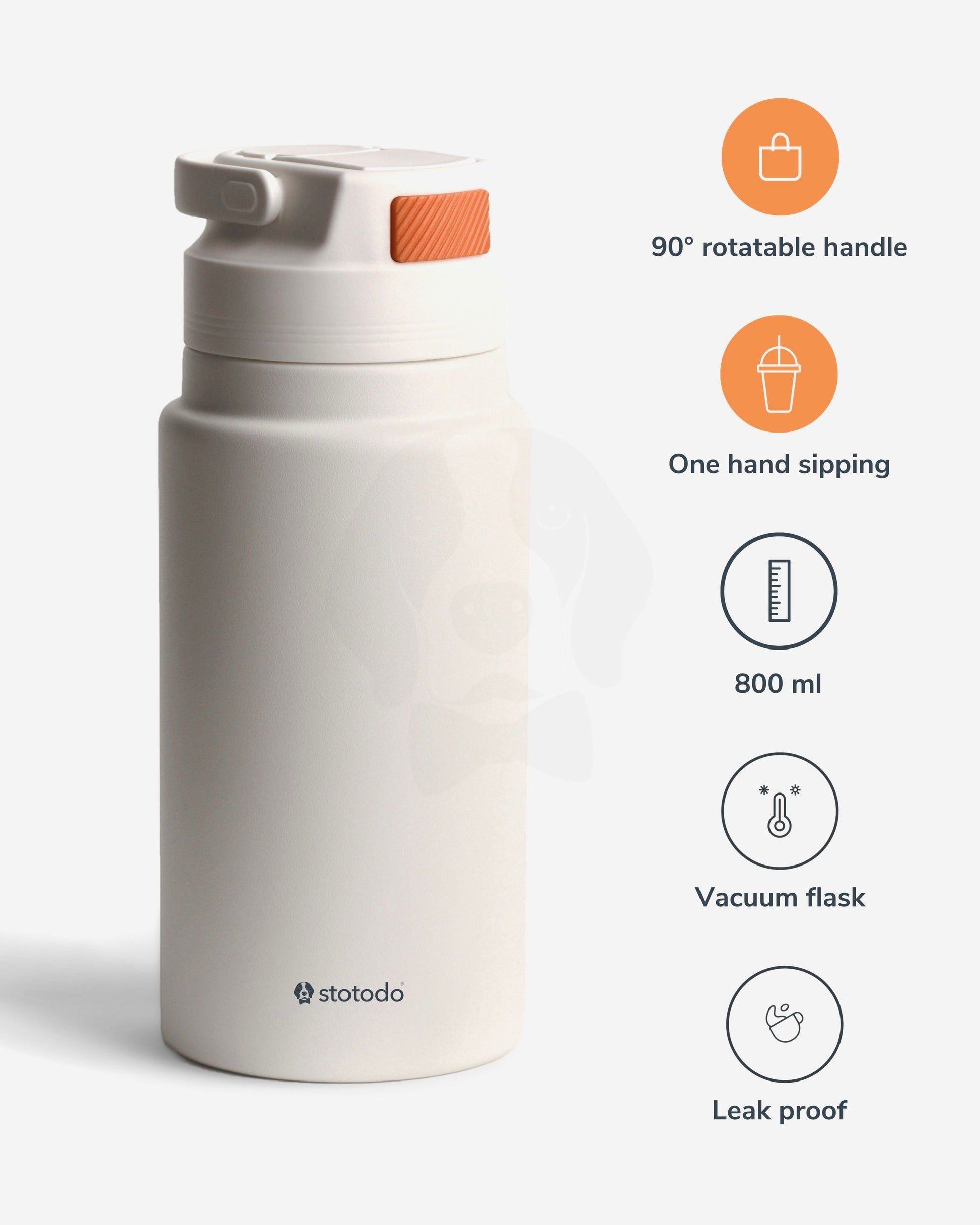 Droid Insulated Flask – close-up of leak-proof spill-proof sipper lid mechanism