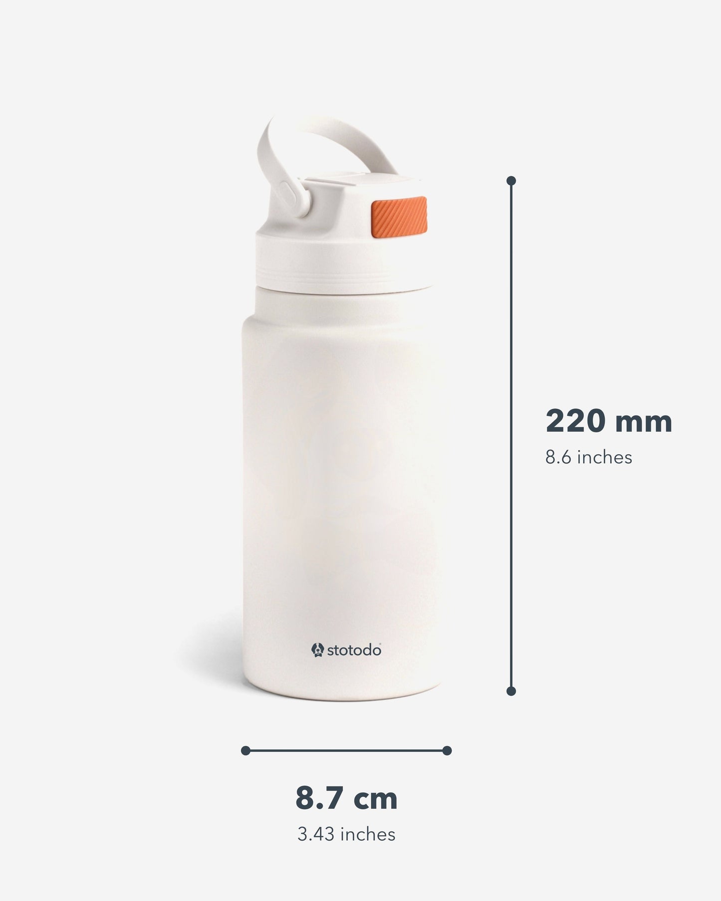 Stotodo Droid 800ml Sipper Flask – Black and Cream colour options insulated stainless steel