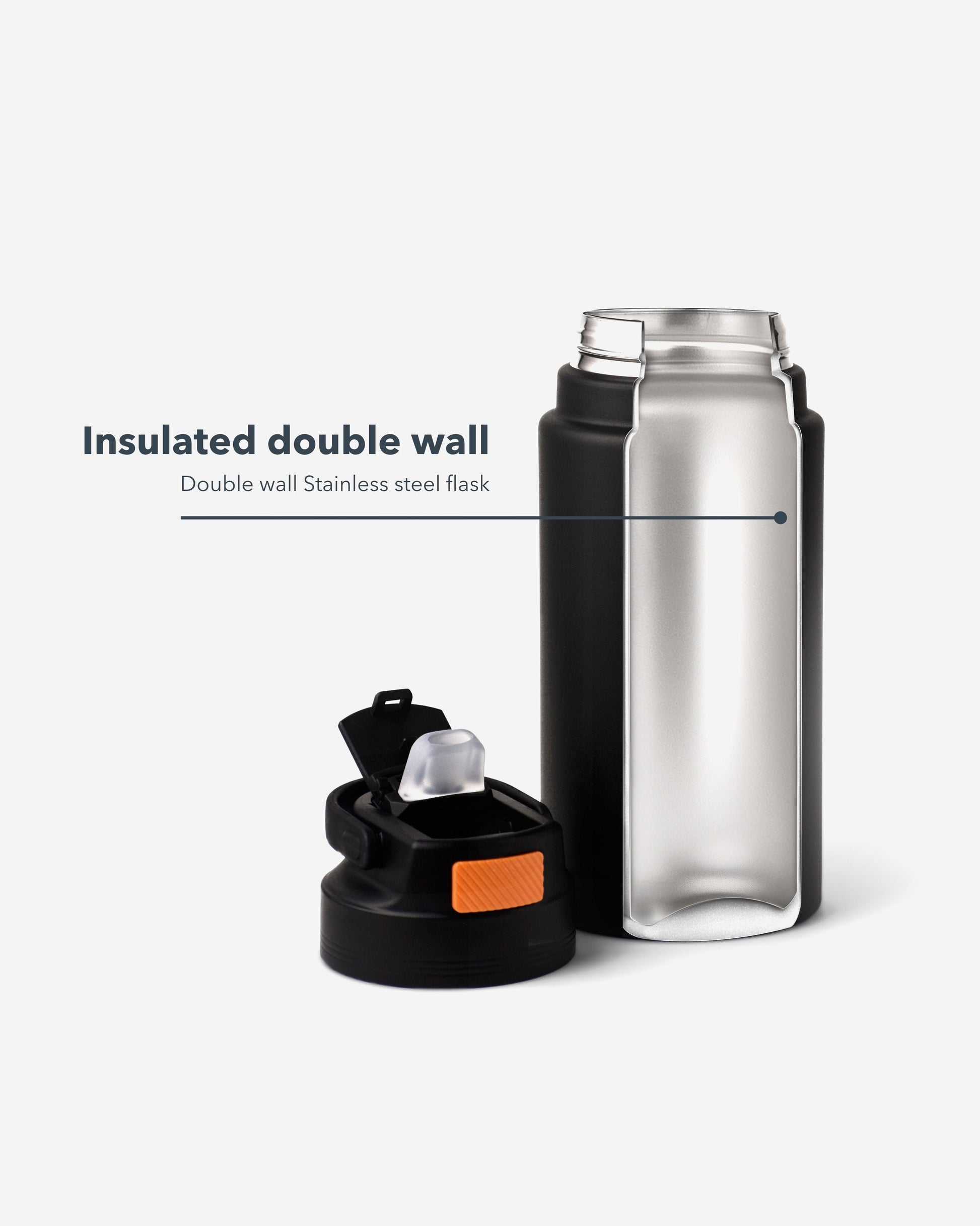 Droid Sipper Flask Cream – 800ml insulated stainless steel bottle lightweight and stylish