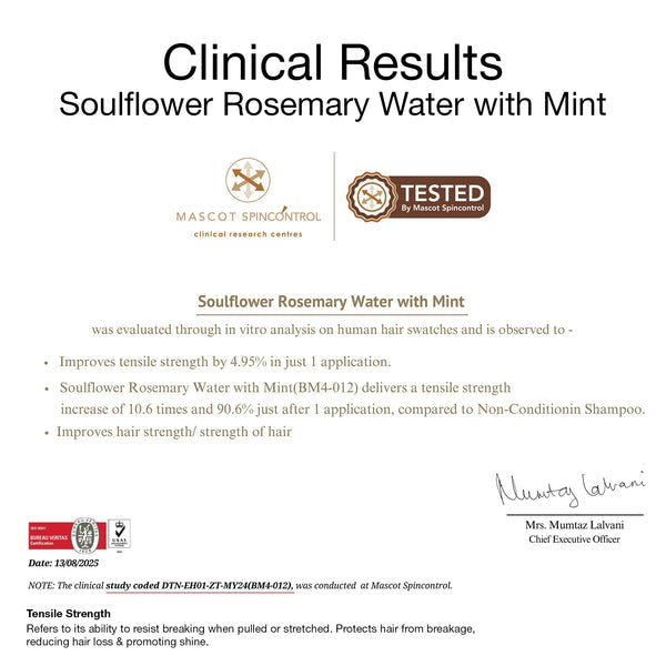 Soulflower Rosemary Water Hair Spray with 1% Niacinamide for Hair Growth & Frizz Control