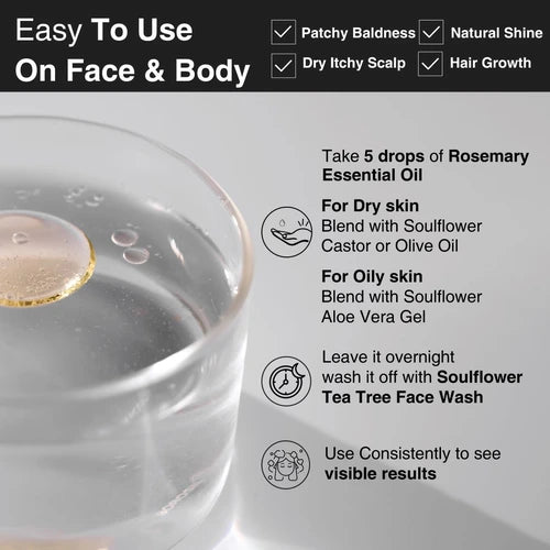 Soulflower Clinically Proven Rosemary Essential Oil for Hair Growth