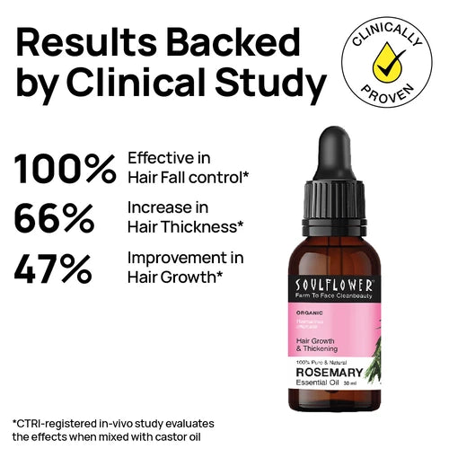 Soulflower Clinically Proven Rosemary Essential Oil for Hair Growth