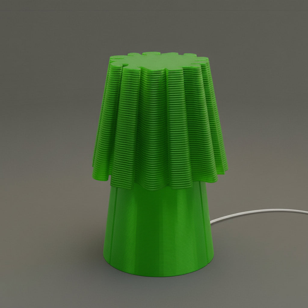 Off shot of ruffle table lamp green