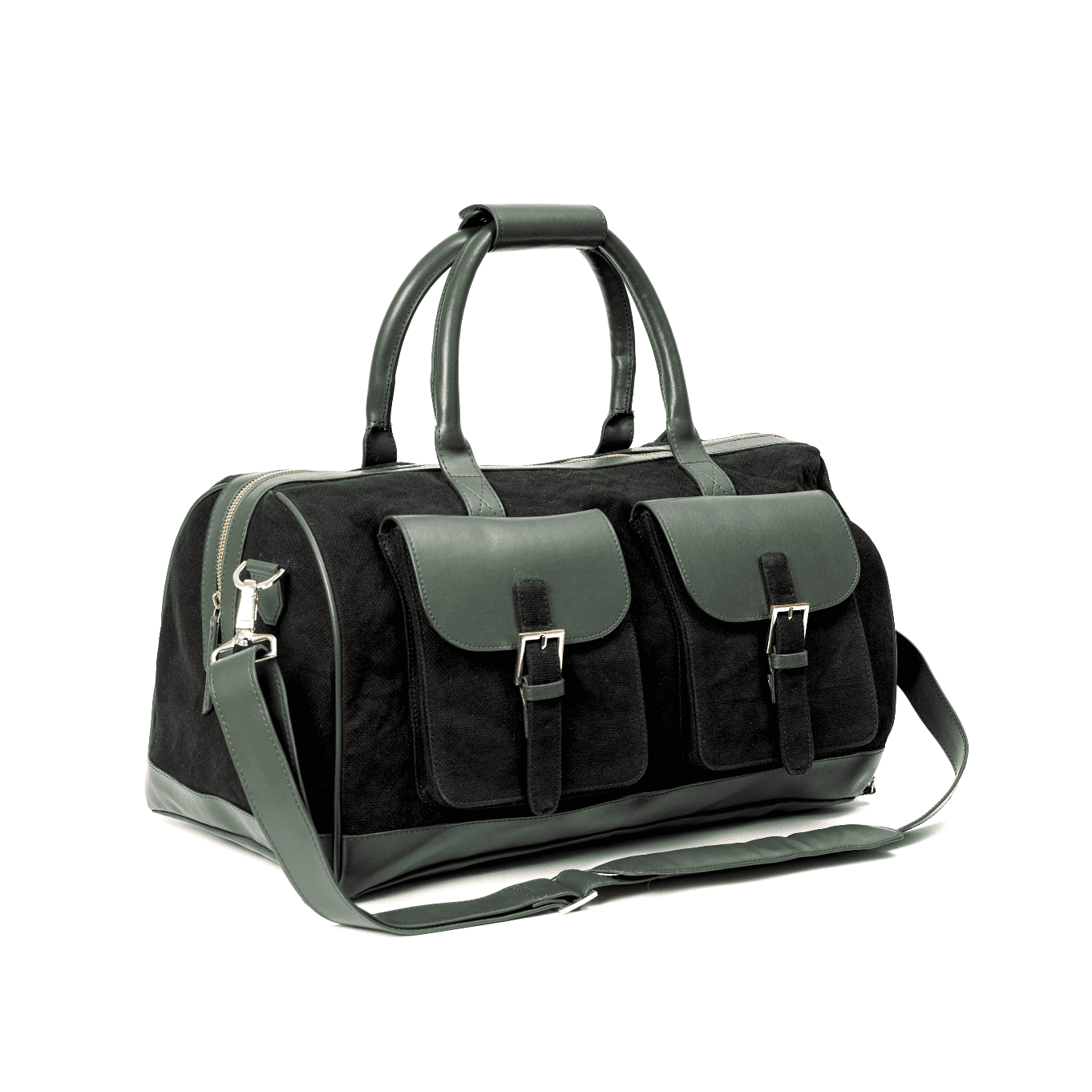 Ajax Vegan Leather Duffle Bag - Black