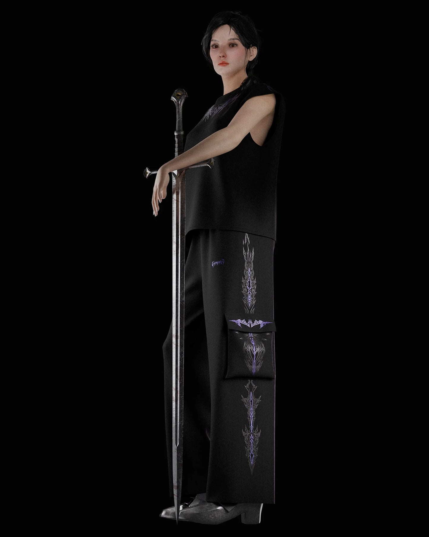 FeralWalk Oversized Cargo Joggers - Purple