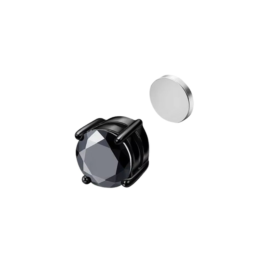 ROUND BLACK STUD - (MAGNETIC NON-PIERCED)