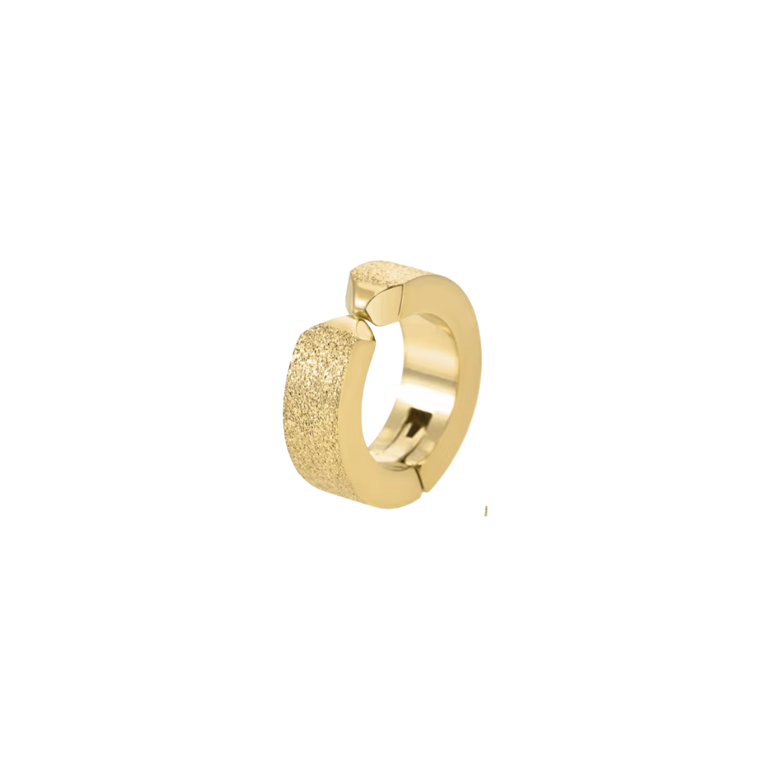 FROSTED PRESSING HOOP/ CUFF (GOLD NON - PIERCED)