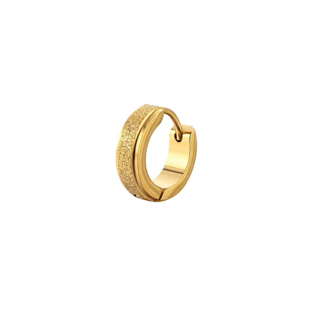FROSTED HOOP - (GOLD PIERCED)
