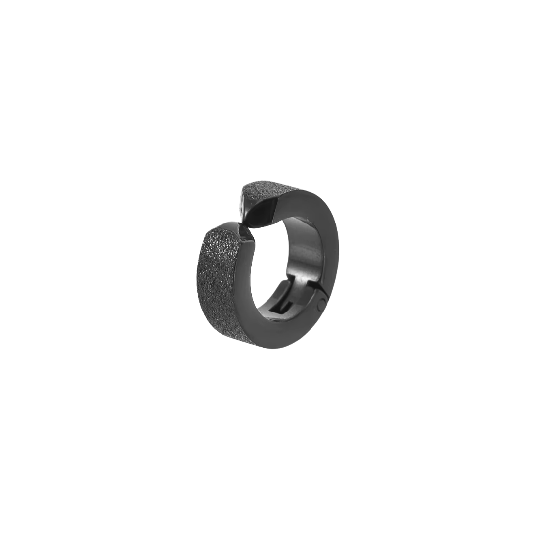 FROSTED PRESSING HOOP/ CUFF (BLACK NON - PIERCED)