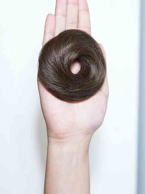 Nish Hair Human Hair Donut Scrunchie Dark Brown