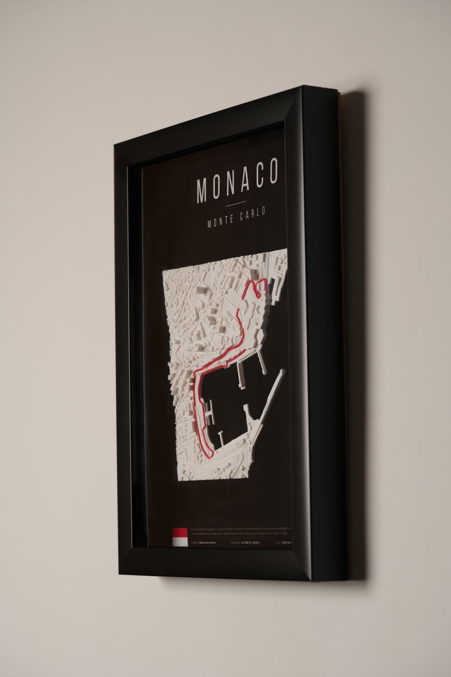 F1 Monaco 3D Wall Frame (Geographic)