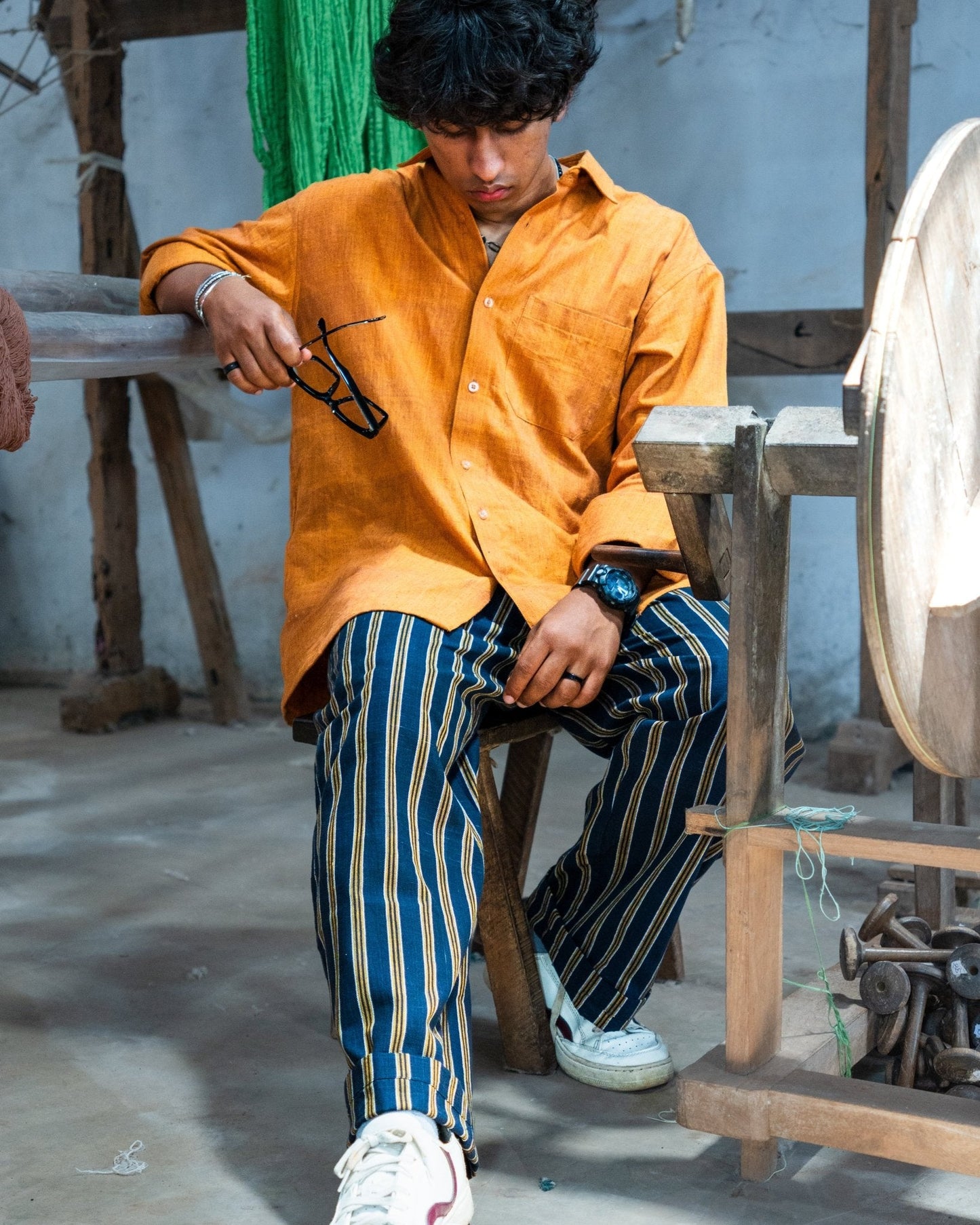 Amber & Midnight Handwoven Co - ord Set – 100% Cotton, Made With Love - Kaaro - handwoven cotton - sustainable - ethical