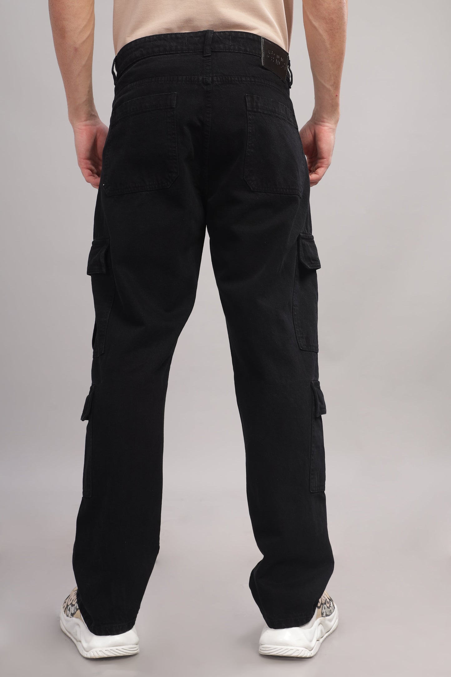 8 Pocket Cargo Denim | Baggy Fit Jeans | Black