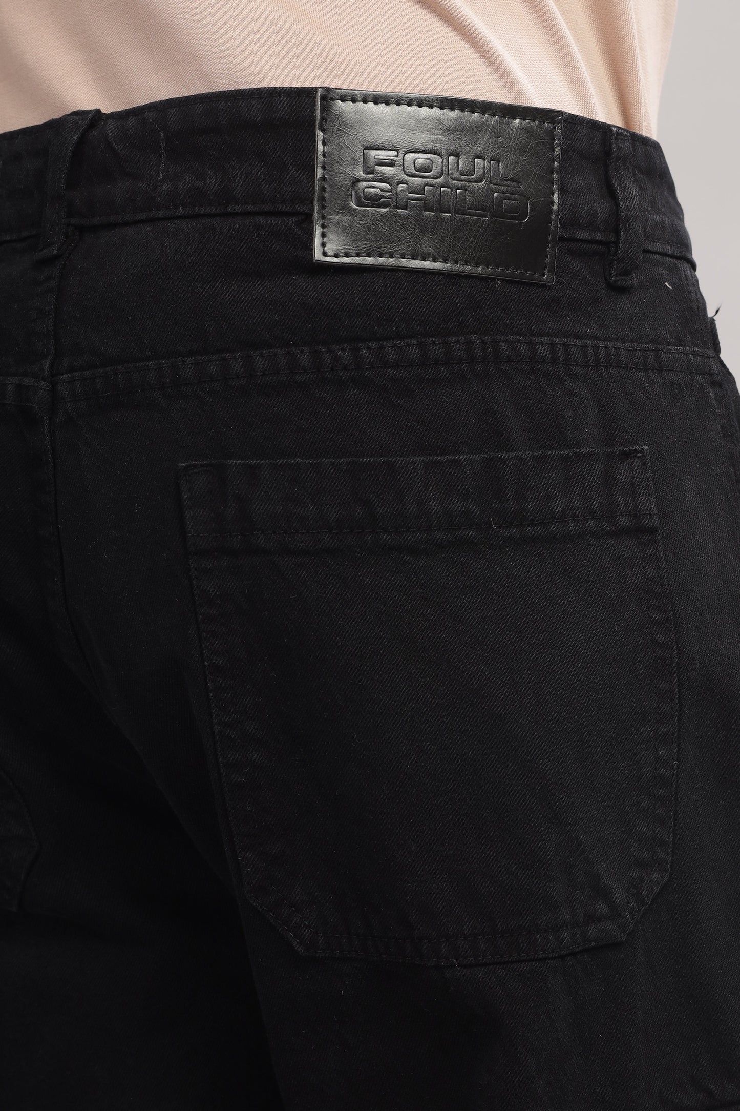 8 Pocket Cargo Denim | Baggy Fit Jeans | Black