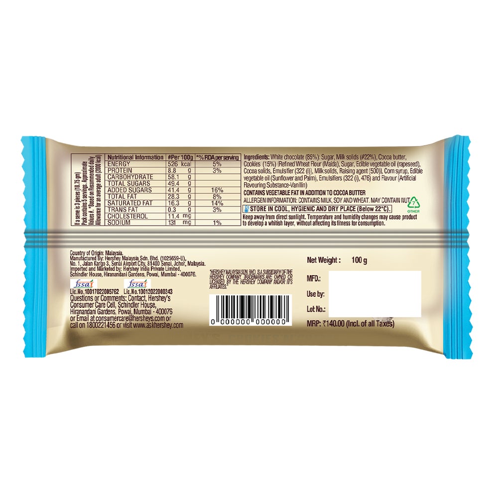 HERSHEY'S BARS Cookies 'N' Creme