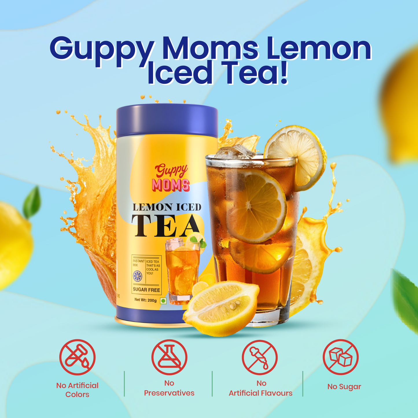 Zesty Lemon Iced Tea (Sugar-Free) | Refreshingly Tangy, Guilt-Free Hydration