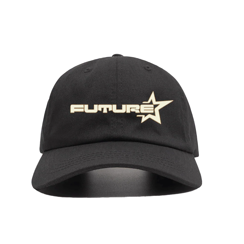 Future Star Embroidery Text - Black Baseball Cap