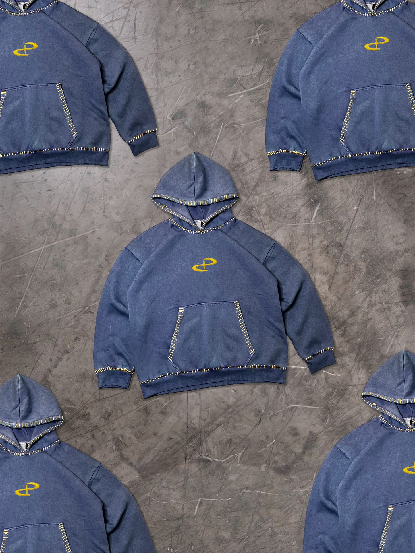 KANTHA INDIGO HOODIE