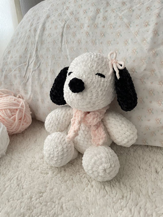 Blush Snoopy Crochet Plush