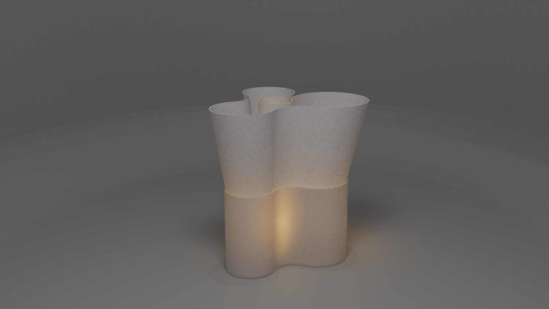 Paso Glo vase, a dual-sectioned marble coloured planter with a glowing base