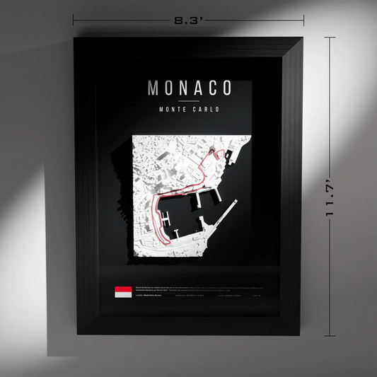 F1 Monaco 3D Wall Frame (Geographic)