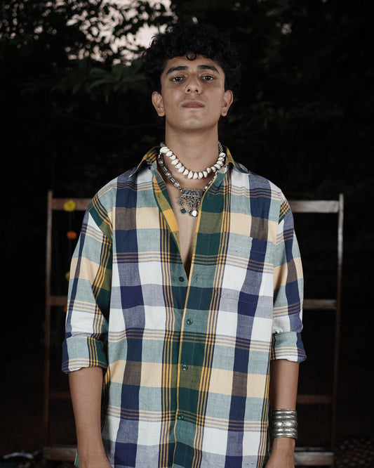 Harbour Dusk Handwoven Full Sleeve Shirt - Kaaro - handwoven cotton - sustainable - ethical