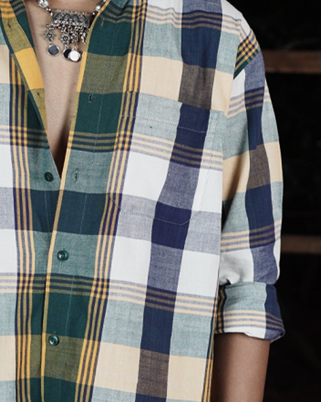 Harbour Dusk Handwoven Full Sleeve Shirt - Kaaro - handwoven cotton - sustainable - ethical