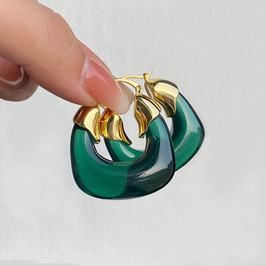 Just Lil Things Green Hoop Earrings