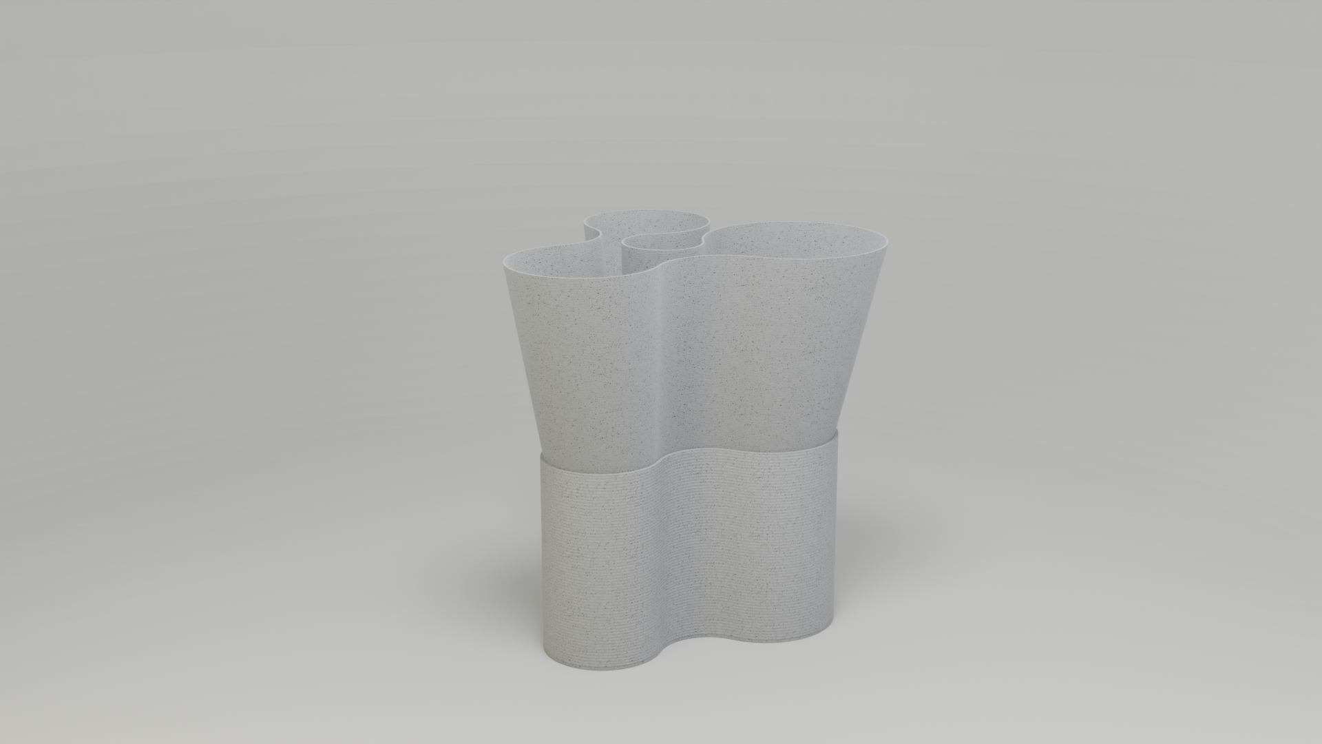 Paso Glo vase, a dual-sectioned marble coloured planter, unlit
