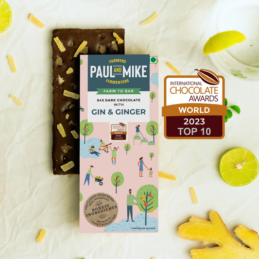 64% Dark Gin & Candied Ginger Chocolate | Paul Mike