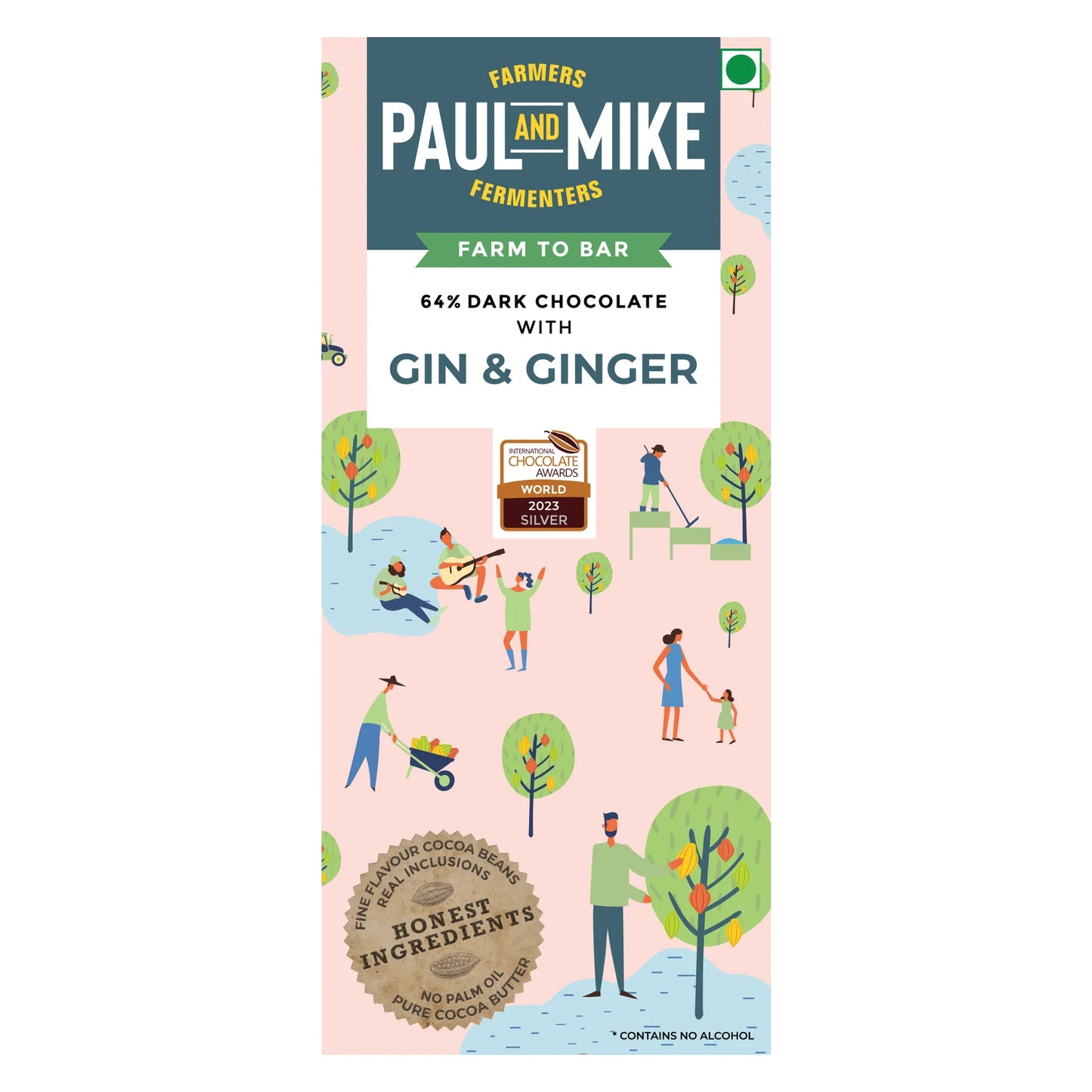 64% Dark Gin & Candied Ginger Chocolate | Paul Mike