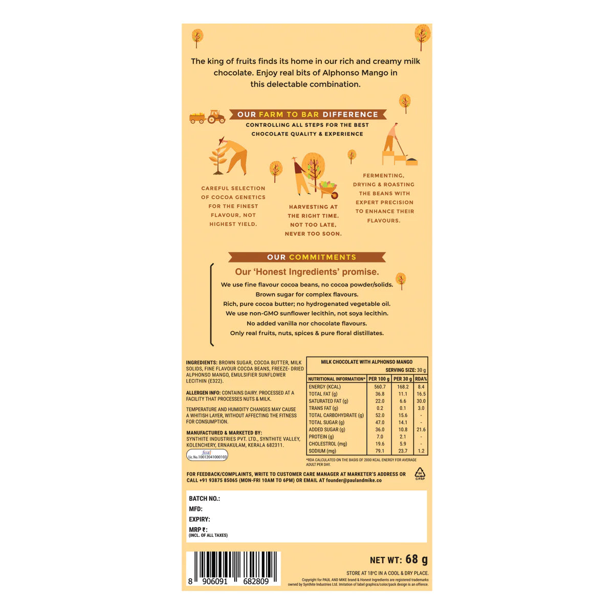 41% Fine Milk Real Alphonso Mango Chocolate | Paul Mike