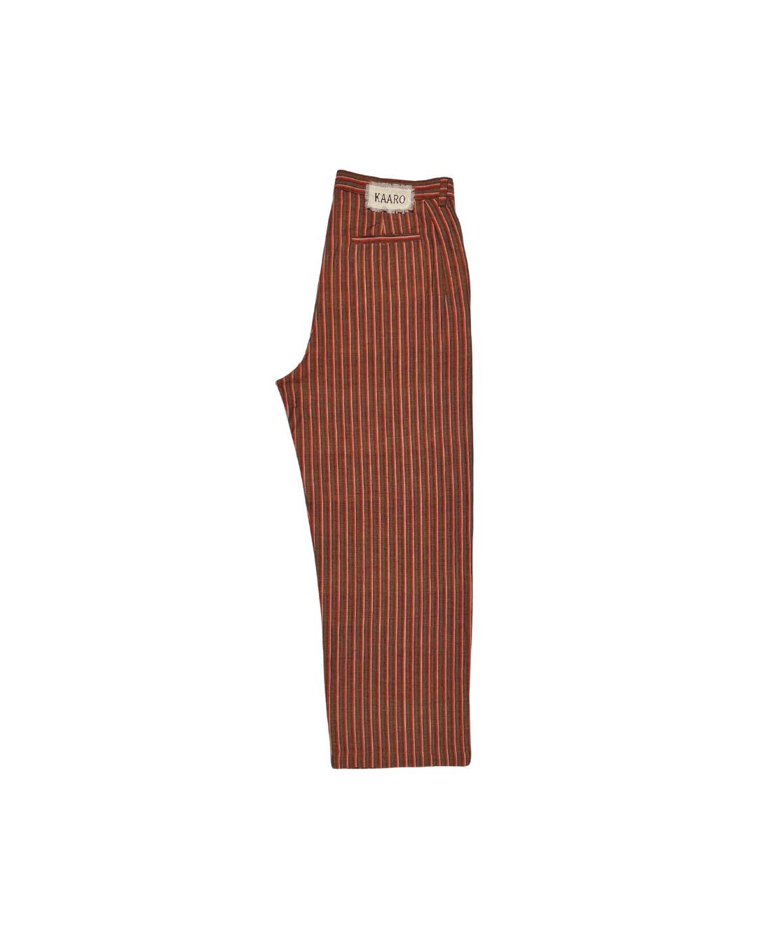 Russet Striped Handwoven Trousers – Relaxed Fit - Kaaro - handwoven cotton - sustainable - ethical
