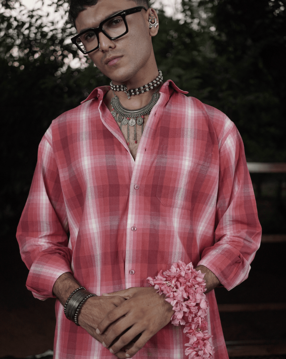 The Bougainvillea Fade Handwoven Full Sleeve Shirt - Kaaro - handwoven cotton - sustainable - ethical