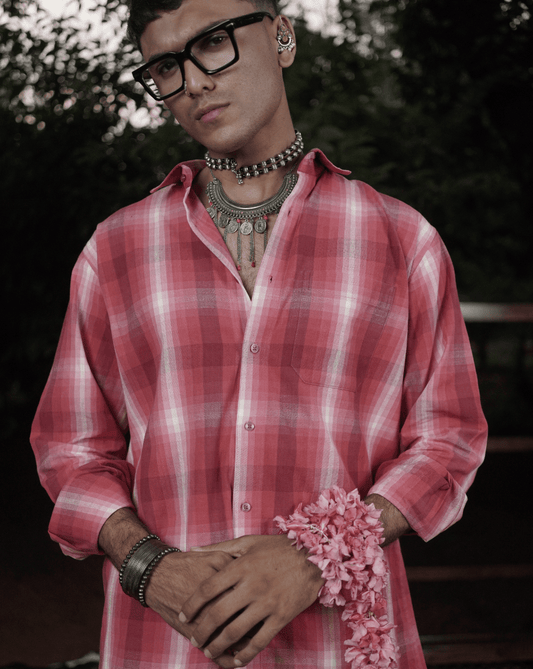 The Bougainvillea Fade Handwoven Full Sleeve Shirt - Kaaro - handwoven cotton - sustainable - ethical
